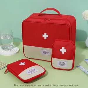 Portable First Aid Kit, 1 Set Cross Design Medicine Organizer, Travel and Business Medical Kit, Large Capacity First Aid Kit, Emergency Supplies, Healthcare