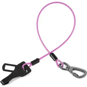 3-in-1 Dog Car Seat Belt Harness - Chew-Proof Steel Cable Seatbelt with Heavy-Duty Buckle & Clip - High Tensile Strength Car Safety Restraint for Small, Medium, Large Dogs (Purple, 32 inch/80 CM)