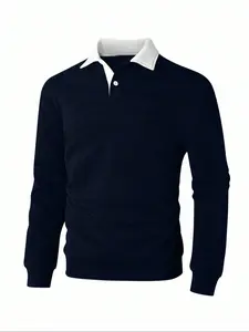 Men's Outdoor Hoodie, Warm Comfortable Half-Zip Long Sleeve Sweatshirt, Stand Collar Design, Casual Fitted Pullover for Hiking, Outdoor Sports, Athletic Hoodies