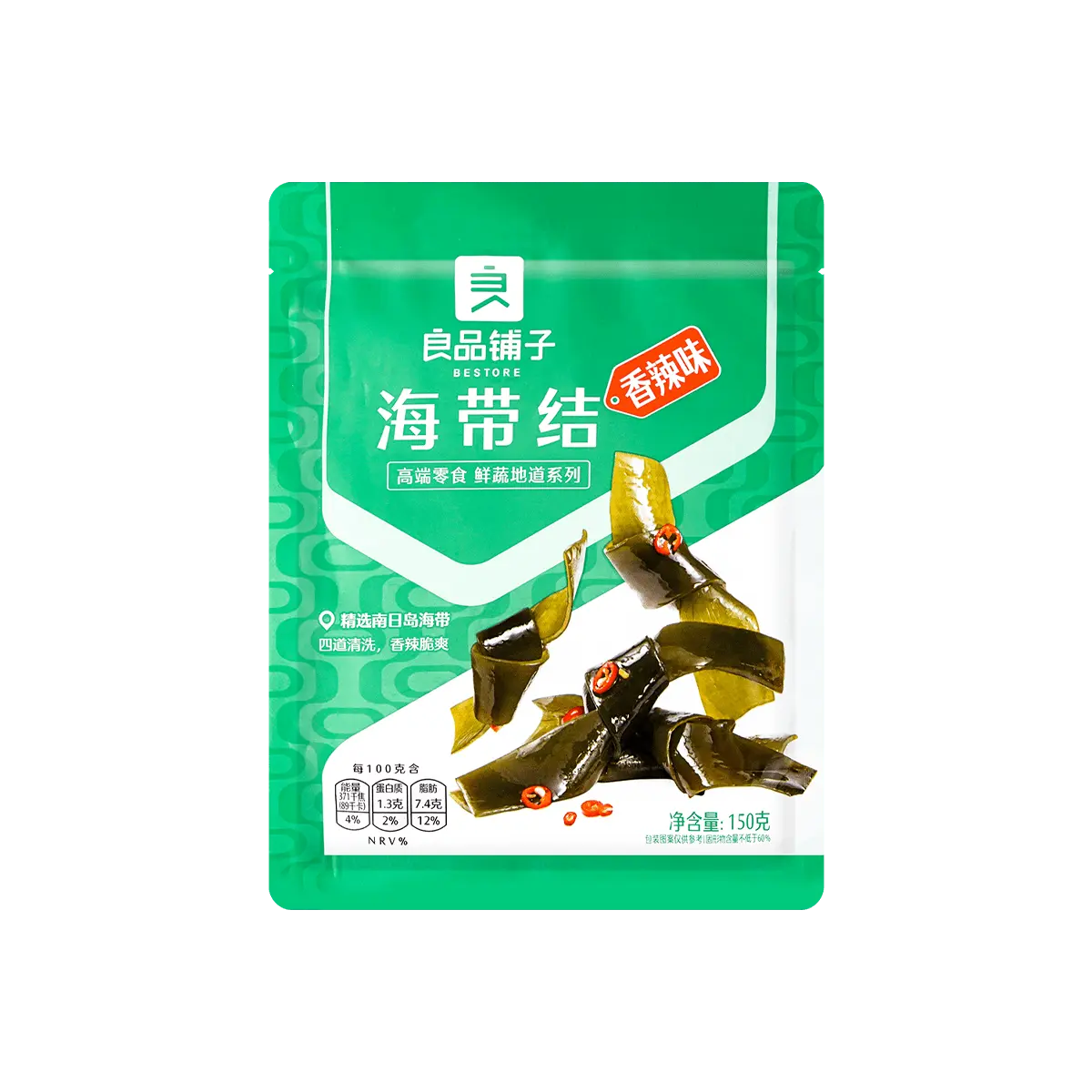 BESTORE Kelp Knots Spicy Flavor 150g - Savory Chinese Snack, Ready to Eat, Bulk Pack