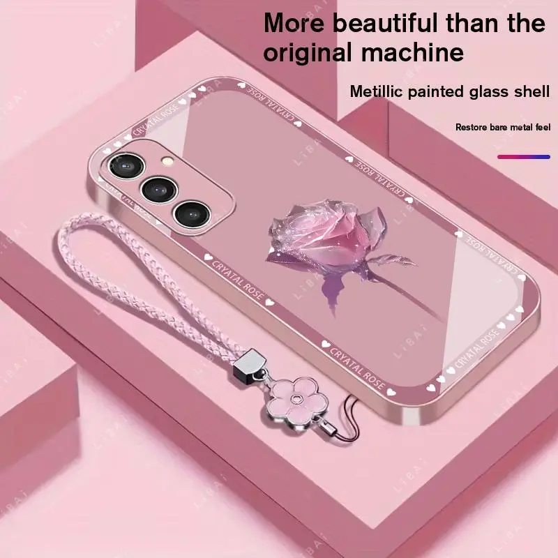 Suitable for [Galaxy S23 Fe] Brand new premium phone case, Free four-leaf clover lanyard，drop-proof and fingerprint-resistant，simple and elegant design，multiple colors available YM99