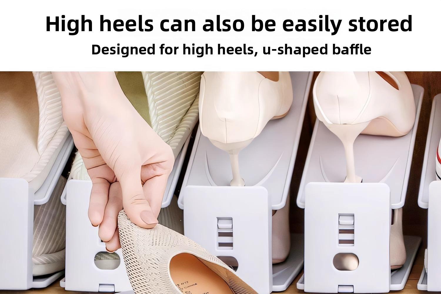 5PCS Foldable shoe rack, space-saving shoe storage organizer, minimalist storage box, transparent shoe cabinet, layered divider boards for shoe boxes