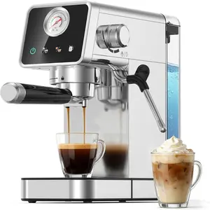 20 Bar Espresso Machine, Semi-Automatic Espresso Machine with Milk Frother, Compact Espresso Coffee Maker For Cafe-Quality Lattes and Cappuccinos at  & Office