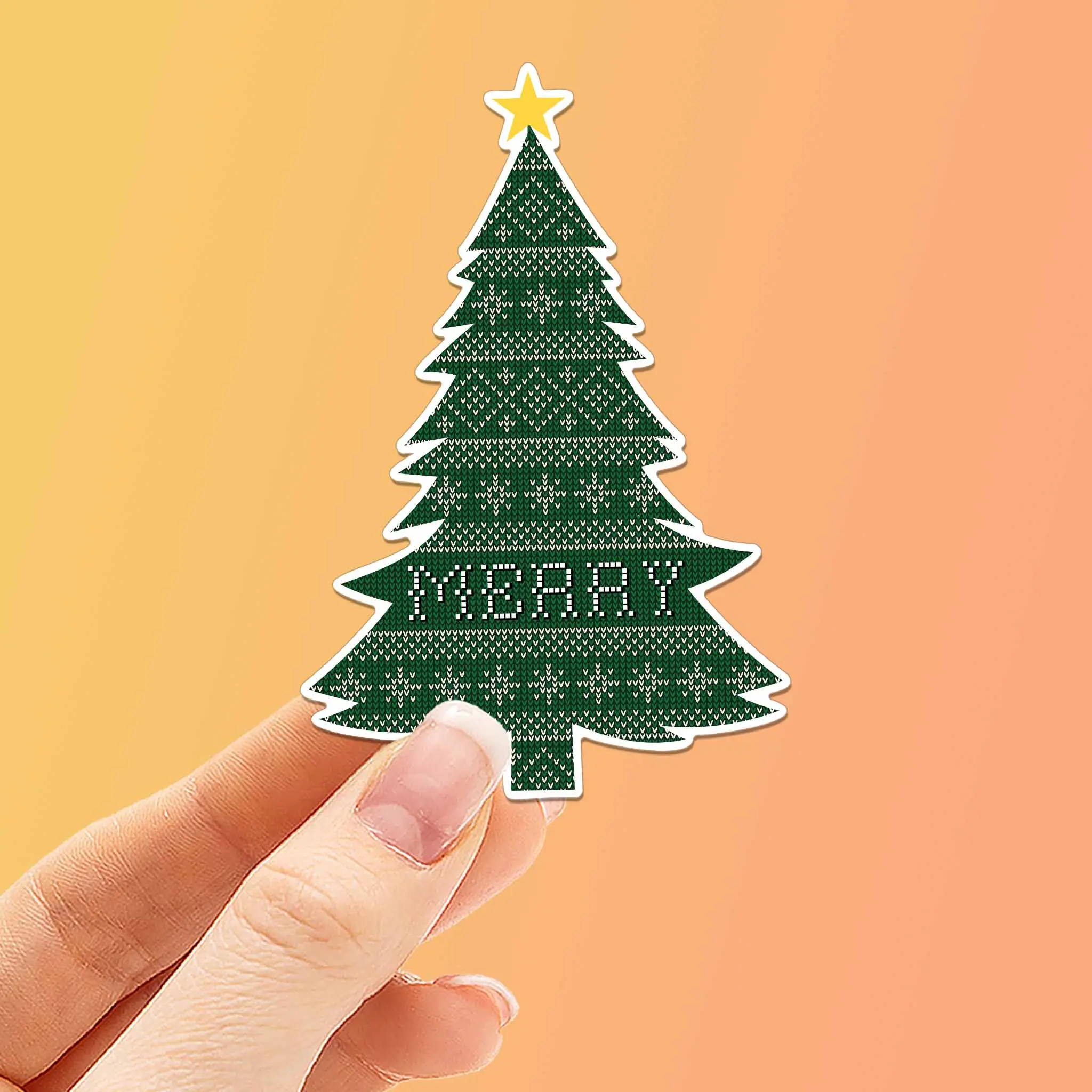 Cozy Sweater Christmas Tree Sticker