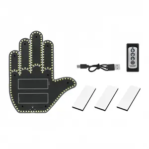 Car Gesture Decorative Lights, Ambient Lighting, Rechargeable Led Gesture Lights for Cars, SUVs, Trucks Road Rage Led Signs calm road rage,Remote Control Triple Mode Fun Finger Lights. Visibility