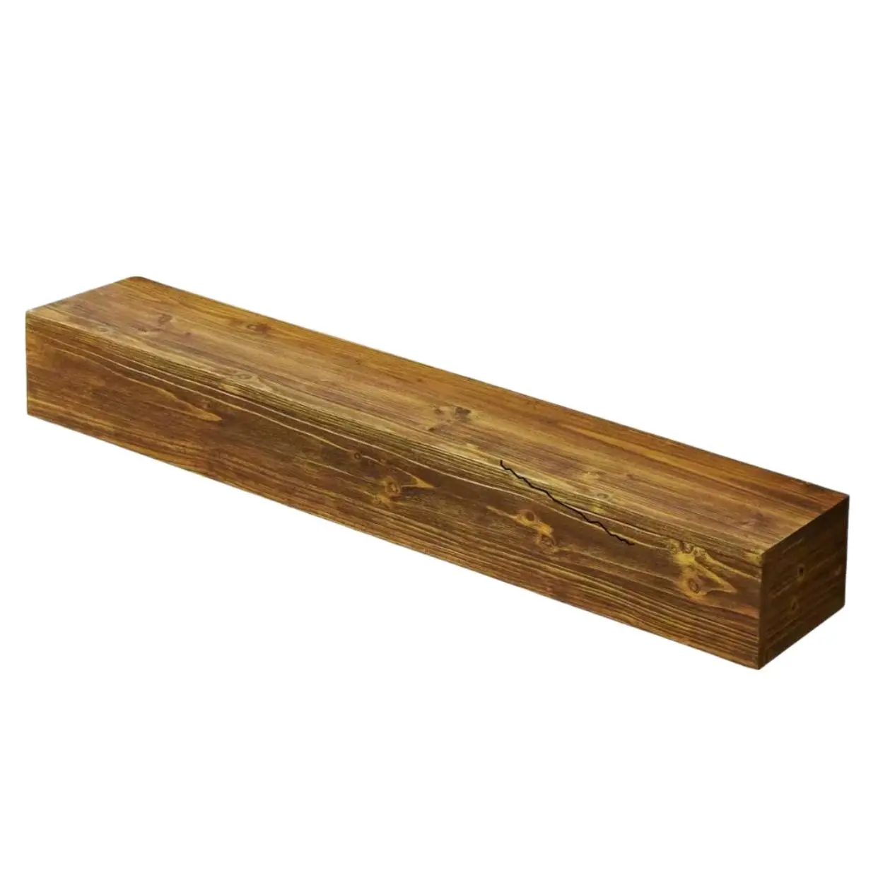 Rustic Wood Fireplace Mantel | Wall-Mounted & Floating Shelf for Home Decor