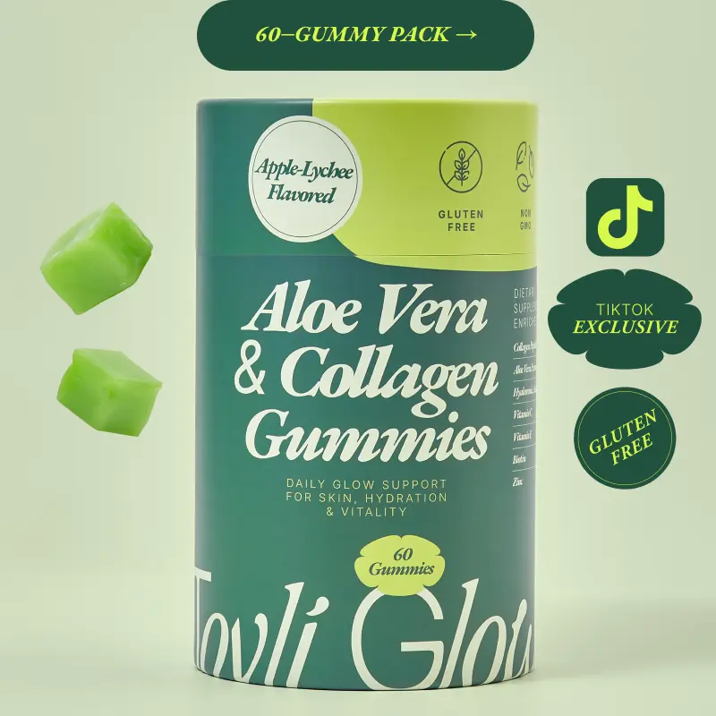 Tovli Glow Aloe Vera & Collagen Gummies - 60 Gummies - TikTok Shop