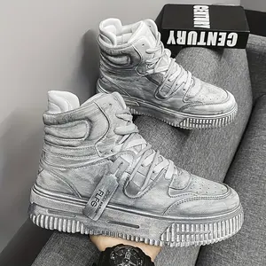 Trendy Top Skate Shoes - Comfy Top Lace Up Sneakers Men - Non-Casual Running Footwear Runner