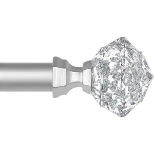 Curtain Rods 32 to 58 Inch Telescoping Splicing 3/4 Single Rods for Windows 20 to 53 Inch Decorative Drapery Rod with Translucent Finial