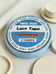 Blue Lace Hair Extension Tape, Ultra-Adhesive Invisible Edge, Low Allergy Breathable, Men's & Women's Wig Fixer, 1 Piece, 3 Rolls, 1cm Wide