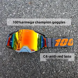100% Armega Champion Goggles – ATV Dirt Bike Goggles, Anti-Fog Wide Lens, Adjustable Strap for Riding
