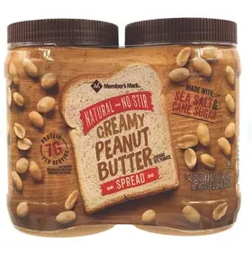 Member's Mark Natural Creamy Peanut Butter flavor jars (40 oz., 2 pk.) Dip Sweet