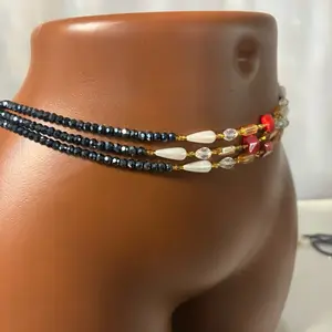 Auntie Ama’s Midnight Jewel Crystal Waist beads (1 strand)