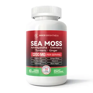 Upgraded Sea Moss Dietary Supplement - Sea Moss + Ashwagandha + Tumeric + Ginger + Elderberry + Ginkgo + Vitamin C + Vitamin D3 + Echinacea + Black Pepper + Zinc, 60 Capsules vitamin  d3  k2