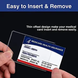 Transparent PVC Waterproof Medical Card Holder, Compact Size Unisex ID Wallet & Credit Card Case, Suitable for Insurance Cards, Social Security Cards
