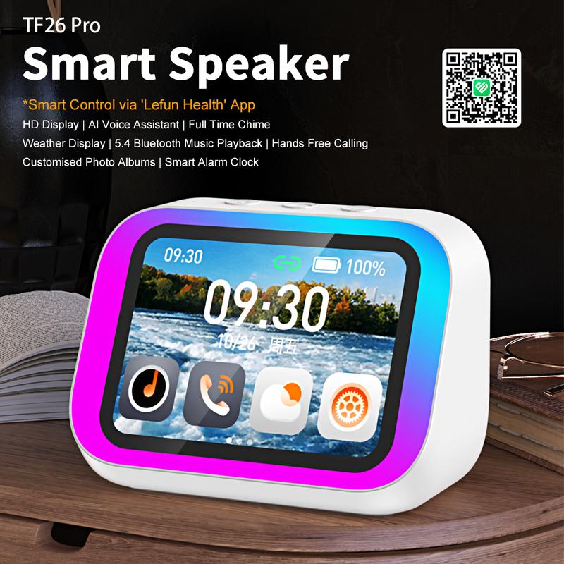 alarm  clock, high aesthetic desktop decoration, Bluetooth audio, multiple atmosphere lighting effects, sedentary health reminders, multiple energy supply displays, weather synchronization, phone synchronization, contact synchronization, smart speak