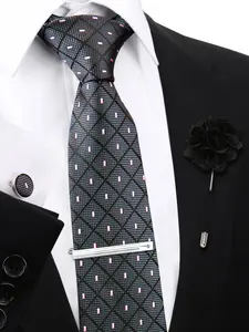 Men's Elegant Design Tie Clip Set, Fashion Striped Brooch Pin, Daily Party Accessory, Stylish Chestpin for Men