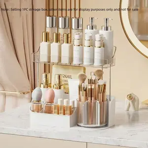 1PC desktop cosmetics storage box, Cosmetics Organizer, household skincare products dressing table, light luxury style, large capacity, multi-functional compartment storage rack