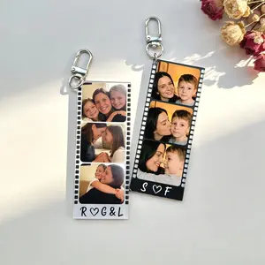 Custom Mother’s Day Gift, Photo Keyring from Kids, Mom Anniversary Birthday Gift, Personalized Photo Strip Keychain for Mom