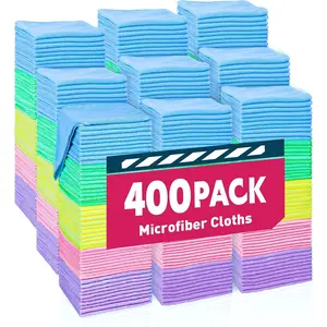 Microfiber Towels Bulk-400 Pack, Cleaning Cloths, Microfiber Towels for , Cleaning Rags 5 Colors Assorted (11.5x11.5 inches)