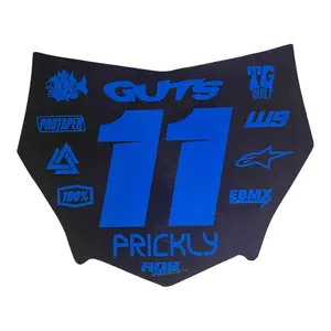 MotoCutz Style Number Plate Decal — 11 Logo — Blue