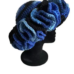 Blue Beacon Ruffle Beanie