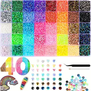 32000 PCS DIY Bedazzling Kit with 40 Colorful Resin Rhinestones & Tweezers,Gifted Tools and Pick up Pen Gifted Tools for DIY Crafts Apparel Nail Art Supplies