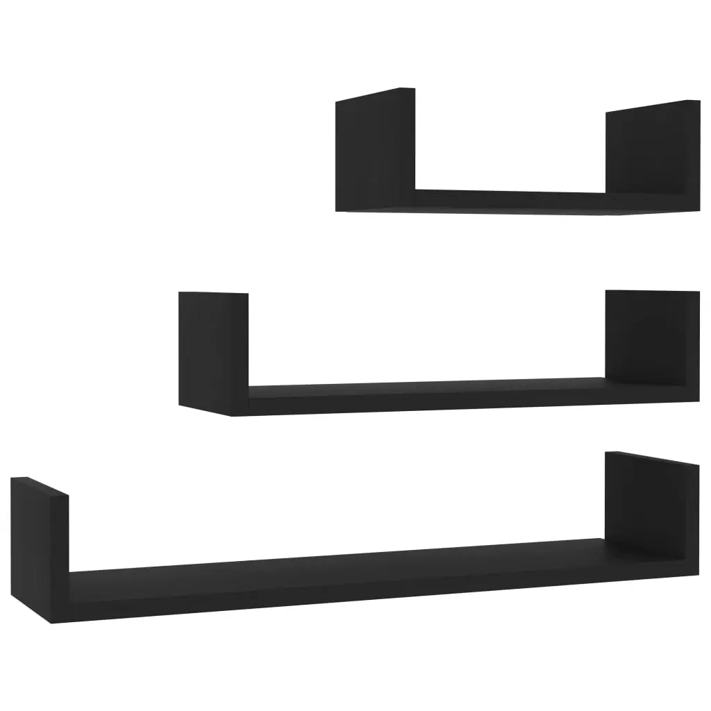 vidaXL Wall Shelf Hanging Storage Display Shelf for Book 3 Pcs Engineered Wood 298535