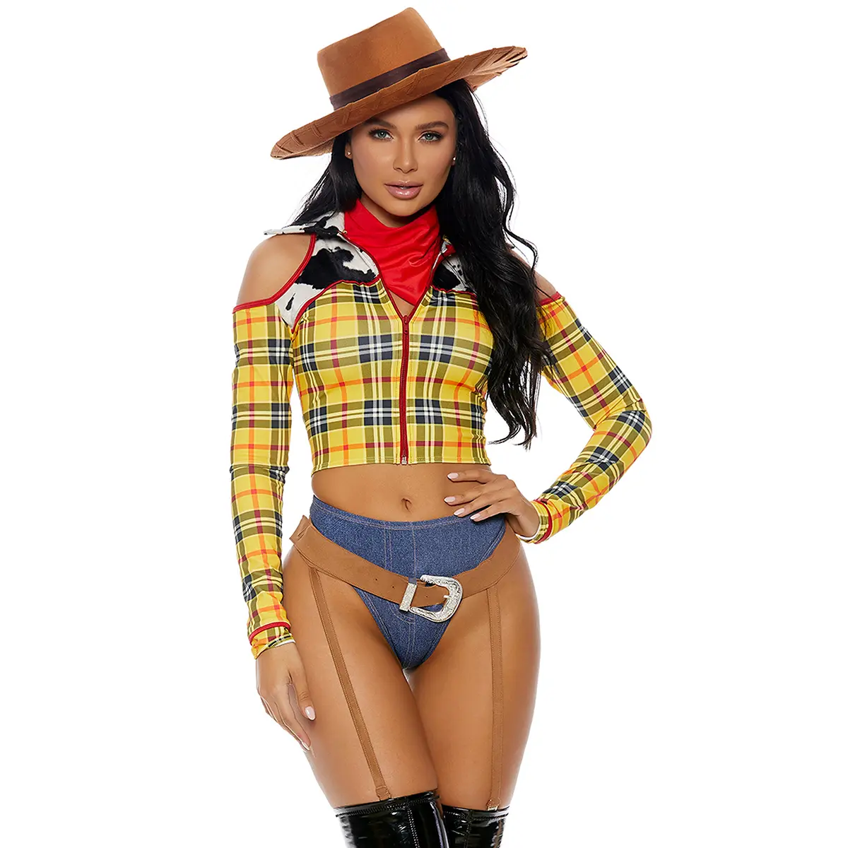 Forplay Women's Halloween Playtime Sheriff Cowboy 4-Piece Women's Movie Character Costume
