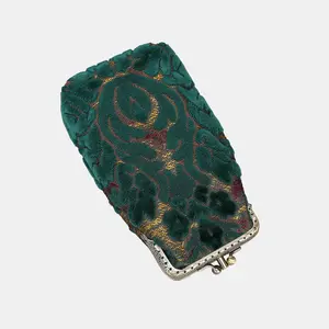 Burnout Velvet Jade Green Carpet Eyeglasses Case