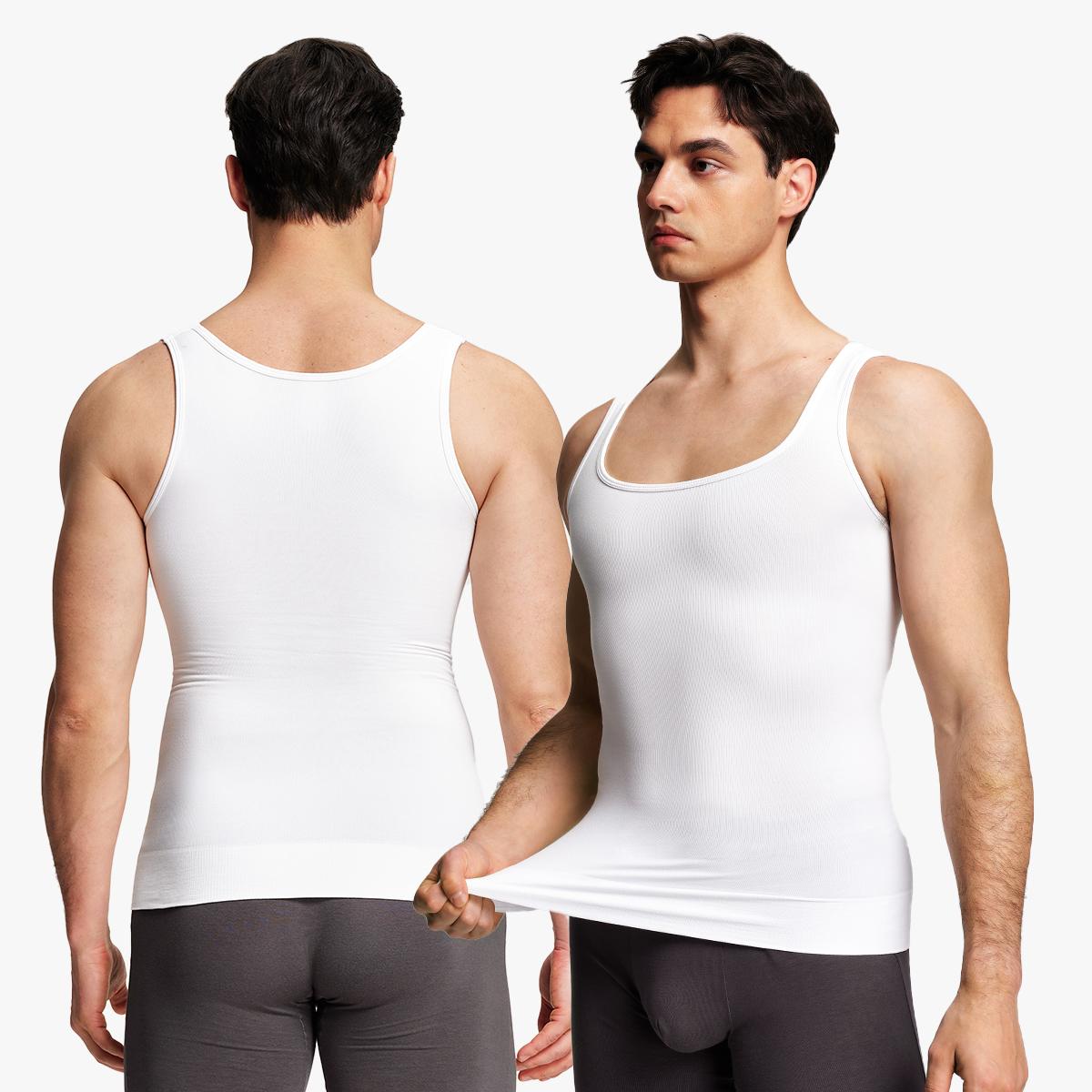 Nebility Men’s Lightweight Shapewear Sports Vest – 3D Seamless Compression Tank, Comfortable, Breathable & Odor-Resistant for All-Day Wear