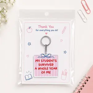 Funny Teacher Appreciation Acrylic Keychain, My Students Survived Me Keyring, End of School Year Gift, Cute Teacher Bag Charm