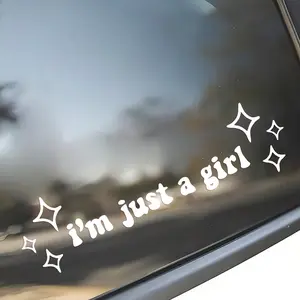"I'm just a girl" cute vinyl sticker for car, laptop, phone - fun and inspiring gift for teen girls, self-adhesive, glossy finish, perfect for home and car decoration, laptop sticker, Sticker For Cars