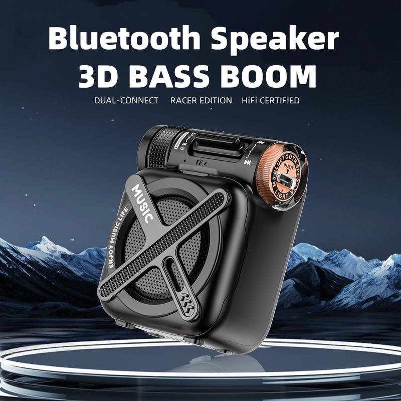 CHENYUNN.US M3 Studio Audio Mini Portable Bluetooth Speaker with 3D Sound Bass Boom Waterproof Racing Style for Office Sports Outdoors Travel Black Compact Stereo CY