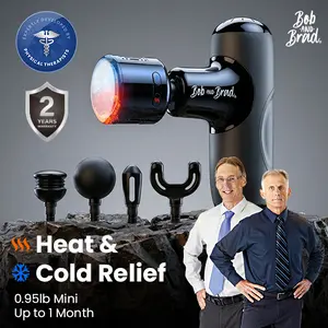 【Bob and Brad &Q2 Mini Massage Gun with Heat and Cold】Pocket-Sized Deep Tissue Percussion Massager for Pain Relief, Portable Percussion Muscle Massager Gun, Ultra Small & Quiet Muscle Massager, FSA Eligible for Women  Men NewYear gift Travel-Friendly Gift