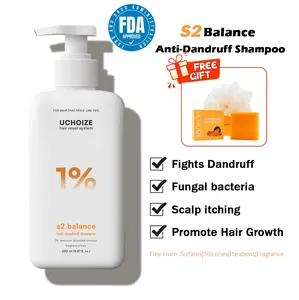 【Turmeric Soap Gift】UCHOIZE S2 Balance Anti-Dandruff Shampoo with 1% Selenium Disulfide Sulfate-Free, Fragrance-Free, No Preservatives or Dyes, for Flaky & Oily Scalp, Itchy Scalp Relief, Seborrheic Dermatitis-Prone, Daily Use for Men & Women, 280ml