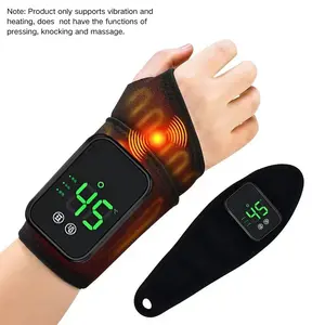 Cordless Wrist Heating Pad for Pain Relief - 5 Heat Levels & Vibration, 2000mAh Rechargeable Battery, 30min Auto-Off, Adjustable Velcro Wrap for Arthritis, Carpal Tunnel, Tendonitis - Left/Right Hand，Brace for Wrist to Woman Man and Elder