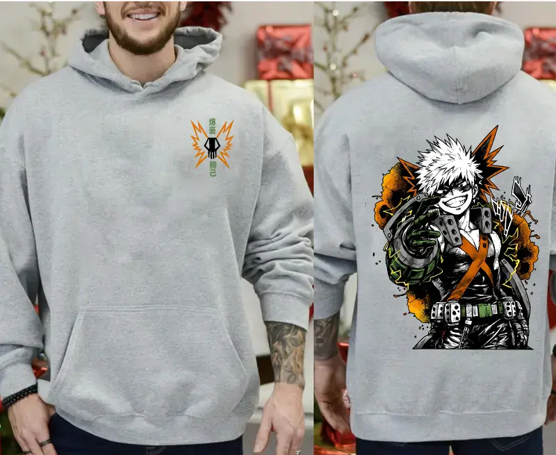 Katsuki Bakugo Character Hoodie, My Hero Academia Anime Manga Shirt, Gift For Anime Lover Sweatshirt, Unisex Sweater Pullover Tee