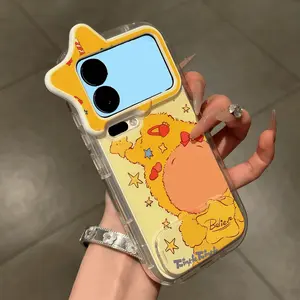 Cute Anime big face star baby Phone Case for iPhone 17 16 15 14 13 12 11 Pro Max Transparent TPU Soft Shell Protective Cover Shockproof Casing with Adorable Design Protection & Screen Protector