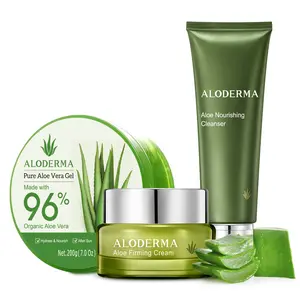 Aloderma Basic Aloe Firming & Nourishing Set - 3 Pieces - Firming Cleanser, Firming Cream, 200g Aloe Vera Gel