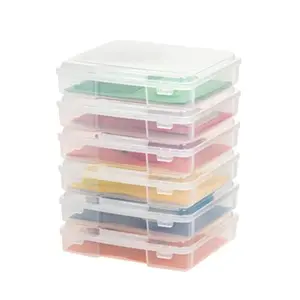 IRIS USA Board Game Storage Craft Organizer Box with SnapTight Latch Lid 6Pack Portable Plastic Case Bin for Puzzles Magazines Hobbies Art Supplies Fits 8.5 x 11 A4 Papers Thick Clear