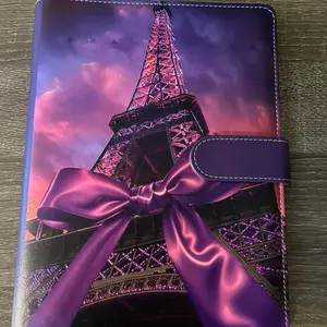 Purple in Paris Saving Challenge Book with plastic envelopes