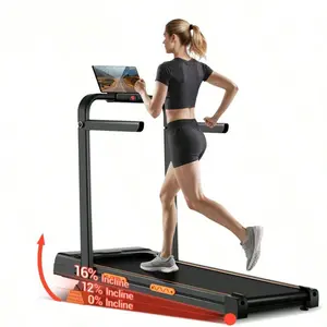 3 In 1 Walking Pad Treadmill with 16% Incline | Foldable Treadmill with Handlebar | Portable Home Equipment 300 LBS Capacity