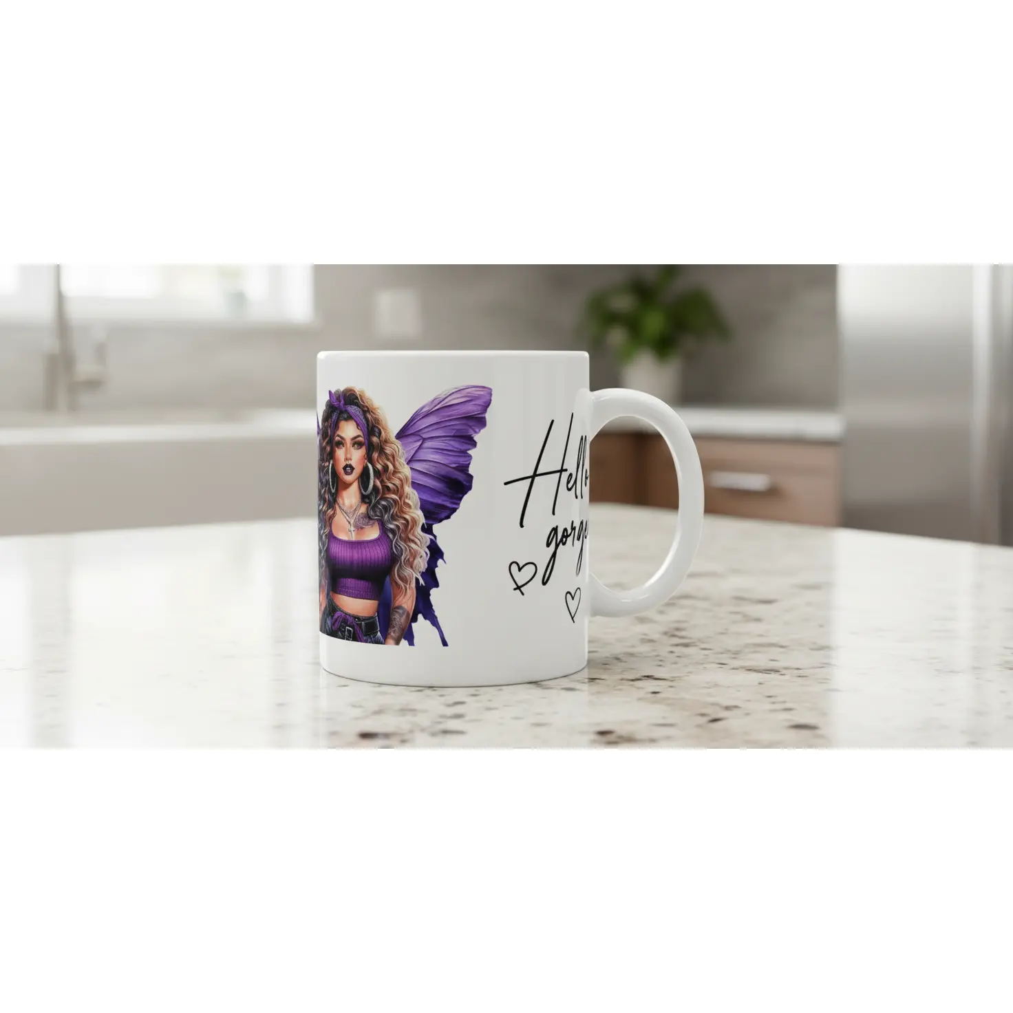 Hello Gorgeous Purple - UVDTF Wrap for cups/hard surfaces sticker