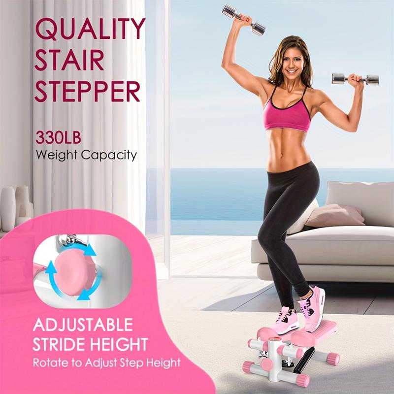Mini Steppers For Exercise At Home - Stair Stepper Machine With Resistance Bands, 330 Lbs Capacity, And LCD Monitor - For Full Body Cardio And Walking - Suitable for Home Workouts - Perfect Gift for Fitness Enthusiasts