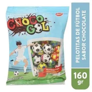 2 PACK CHOCO GOL PELOTITAS DE FUTBOL SABOR CHOCOLATE BEST 40und. De 4g c/u
