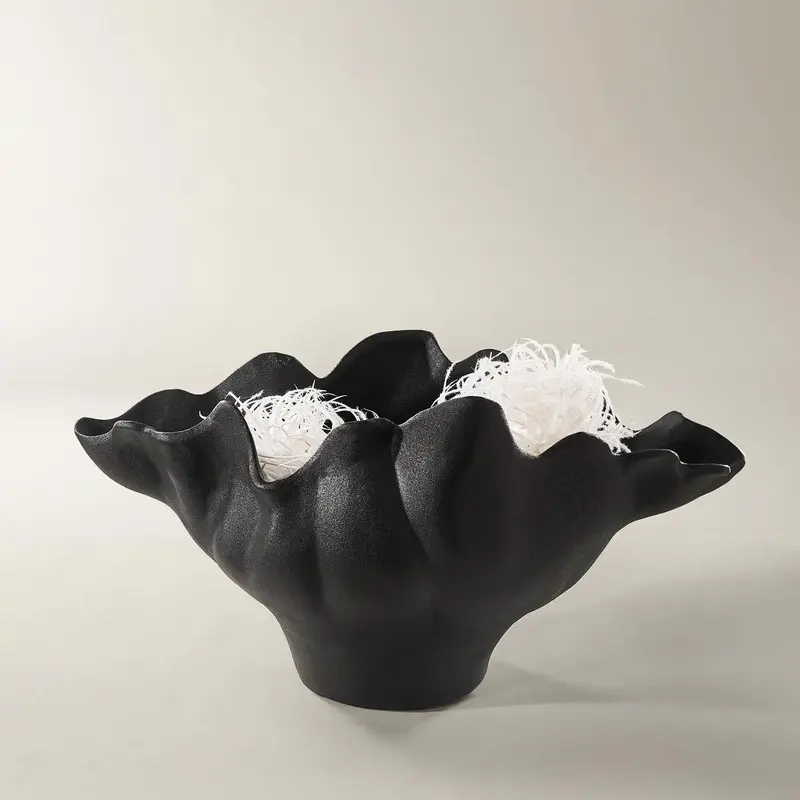 Z Gallerie Ebba Bowl - Black  Porcelain Matte Tableware Sundaebowl
