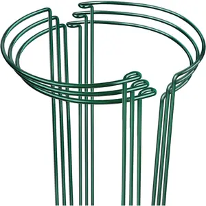 6 Pack  Support  Stakes, Metal Peony Support, Garden  Supports,  Cage,  Support Ring,  Support Stakes for Peony, Tomato, Hydrangea, Indoor , 9.8 W x 15.7 H