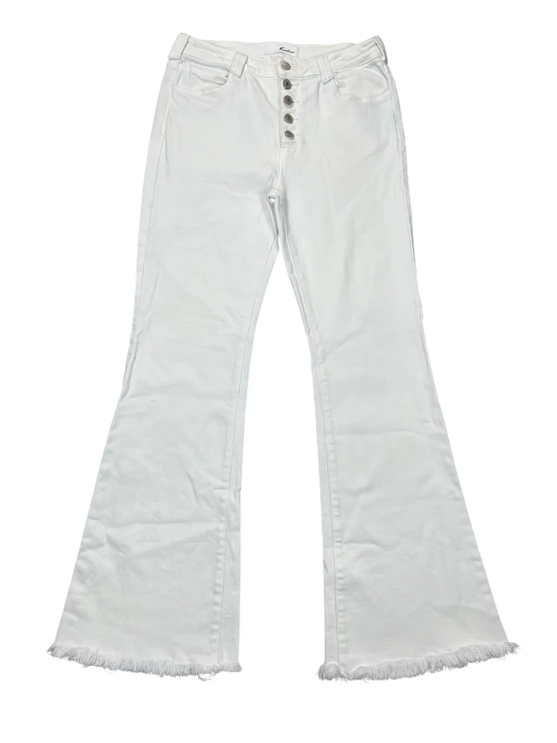 Jeans Flared By Kancan In White Denim, Size:8