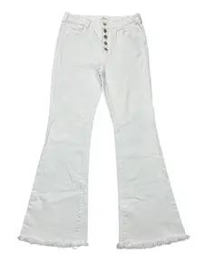 Jeans Flared By Kancan In White Denim, Size:8